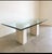 Glass 1970’s Travertine and Glass Dining Table For Sale - Image 7 of 8