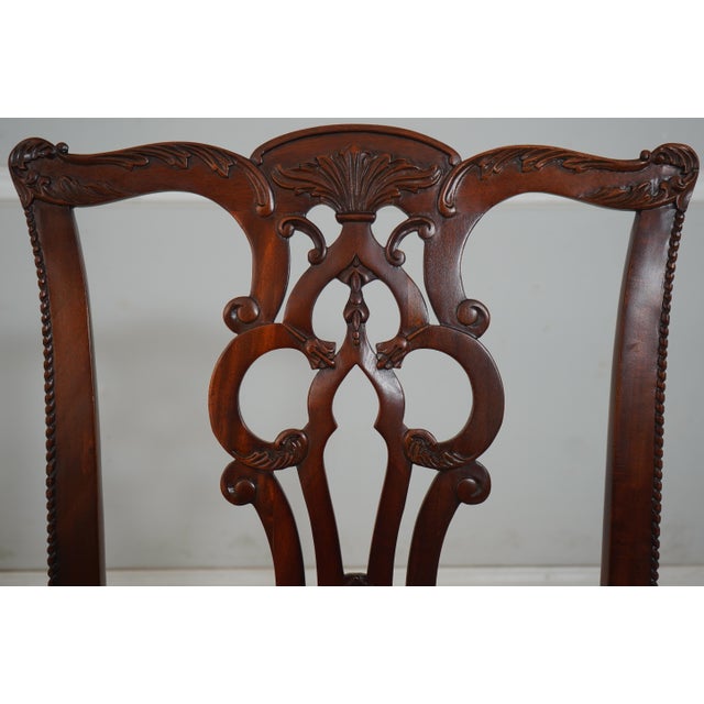 1990s Set of 4 Maitland Smith Mahogany Regency Style Chairs For Sale - Image 5 of 18