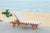 Newport Chaise Lounge Chair with Side Table, Natural/Grey Stripe Cushion For Sale - Image 10 of 11