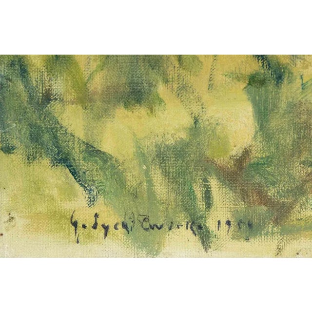 Modern Dimitri Godycki Cwirko, A Peaceful Place, Oil Painting, 1954 For Sale - Image 3 of 5