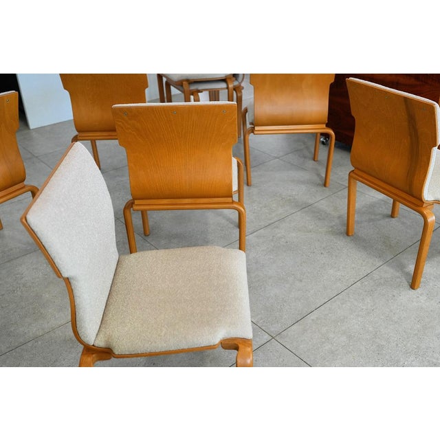 Wood 1970s Sanders Int. Stacking MCM Dining Chairs 22 Available For Sale - Image 7 of 12