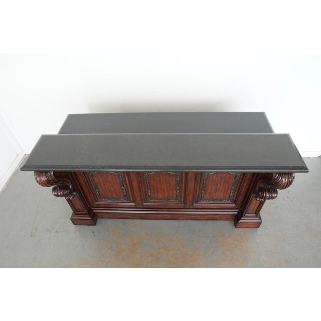 Traditional Ambella Home Collection Carved Wood Freestanding Bar For Sale - Image 3 of 18