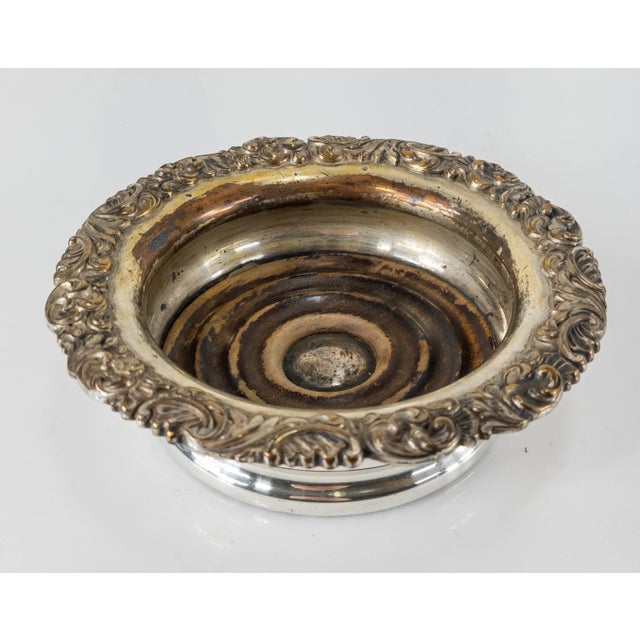 Wood Late 19th Century English Sheffield Silver Plate Wine Coaster For Sale - Image 7 of 7