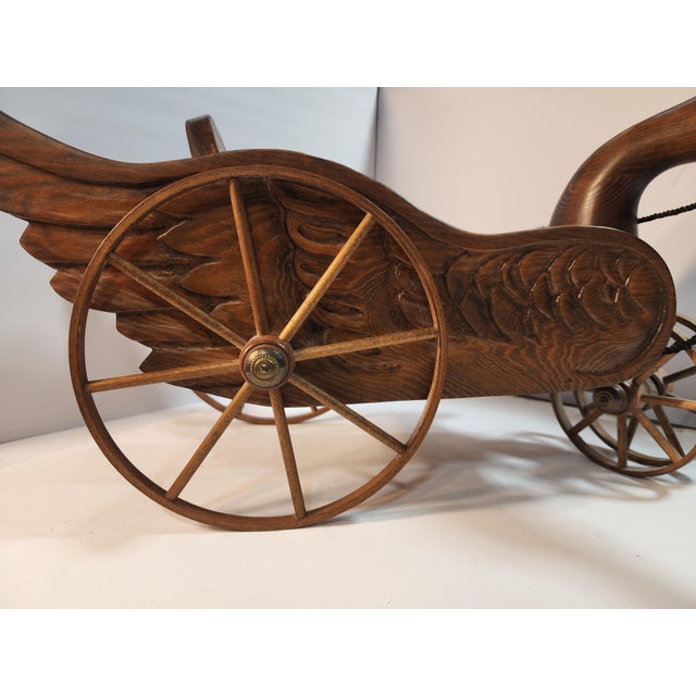 1990s Hand Carved Wood Goose Wagon by Pruitt"s Place For Sale - Image 5 of 11