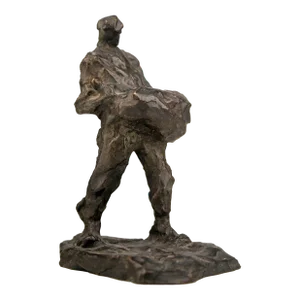 Early 20th Century Patinated Bronze Sculpture of Carrying Man by Belgian Sculptor Victor Demanet and Bl Paris