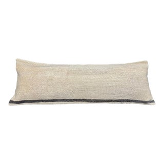 Turkish Hemp Pillow Cushion Natural Beige Black Cushion Cover 14x40 For Sale