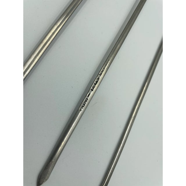 Mid-Century Modern Vintage Mid-Century Americana-Themed Brass & Stainless Steel Skewers- Set of 5 For Sale - Image 3 of 11