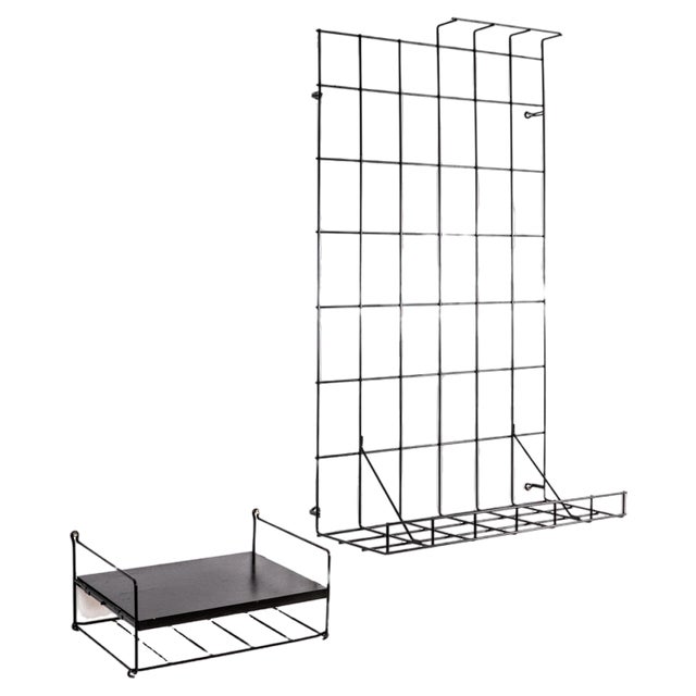 Wire Wall Units by Karl Fichtel for Drahtwerke Erlau and Kajsa and Nils Nisse Strinning for Design AB, Set of 2 For Sale