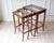 Realism Set of Three Mahogany Nesting Tables with Glass Tops, France, Mid-20th Century For Sale - Image 3 of 17