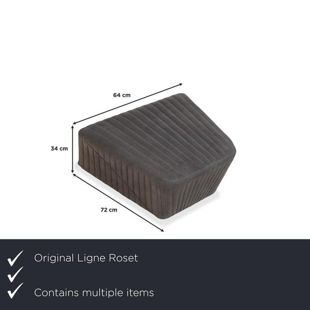 Modern Facet Lounge Chair and Ottoman in Gray Fabric from Ligne Roset, Set of 2 For Sale - Image 3 of 18