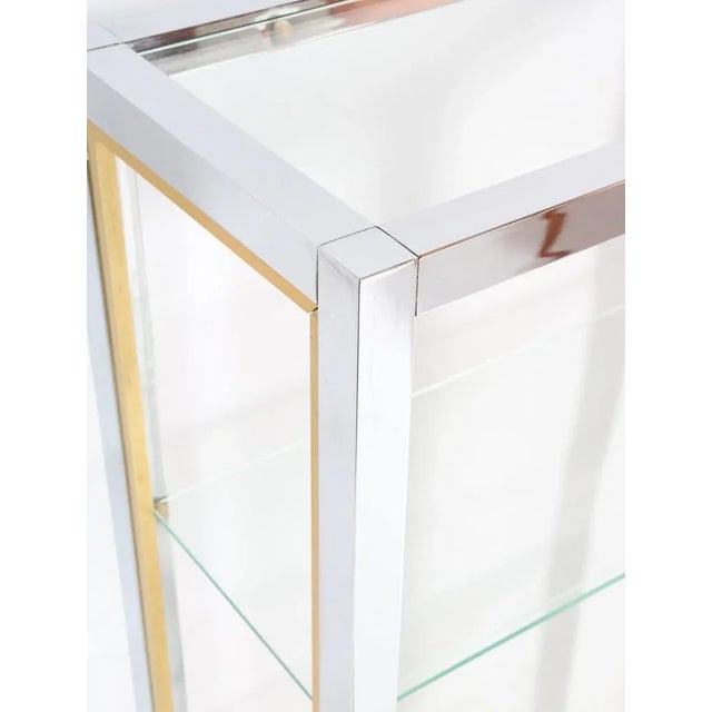 Hollywood Regency Italian Etagere in Chrome and Brass by Renato Zevi, 1970s For Sale - Image 10 of 13