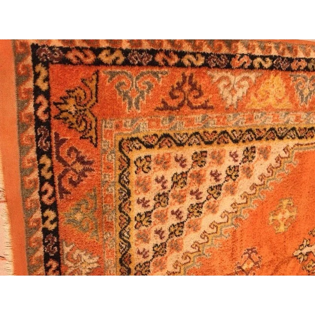 1960s Moroccan Vintage Orange Color Tribal African Pile Rug For Sale - Image 4 of 12