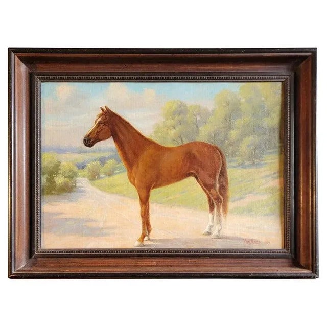 Brown Signed & Dated 1914 Oil Painting in Frame For Sale - Image 8 of 8