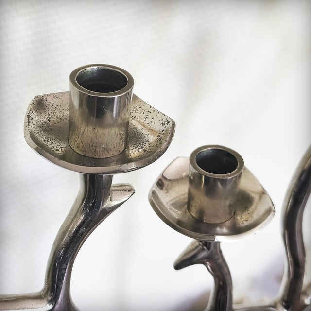 Mid-Century Modern Vintage Candleholder in Aluminum, 1970s For Sale - Image 3 of 18