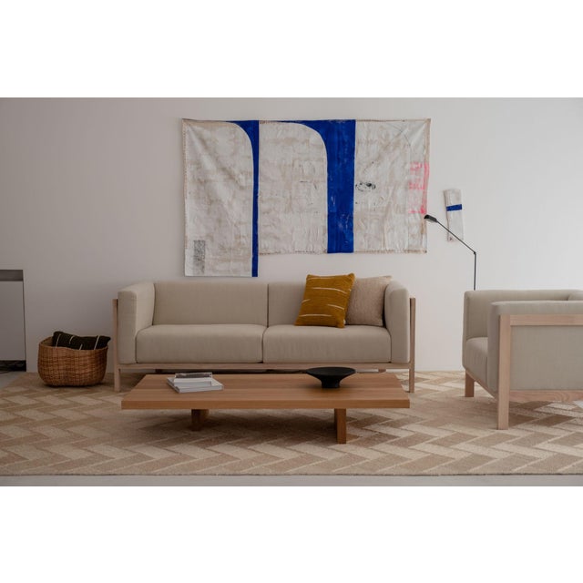 Wood Two-Seater Sofa in Oak and Anthracite Fabric by Julien Renault For Sale - Image 7 of 15