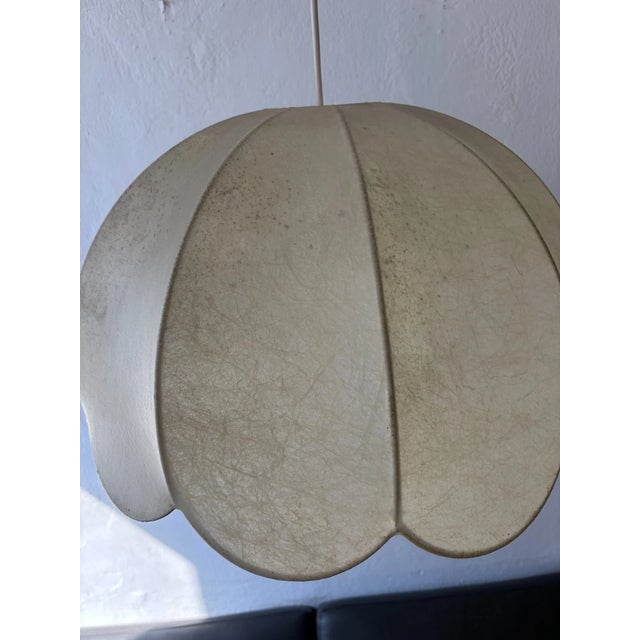 Beige 1960s German Cocoon Mid Century Modern Pendant Chandelier Flower Goldkant Leuchten For Sale - Image 8 of 13