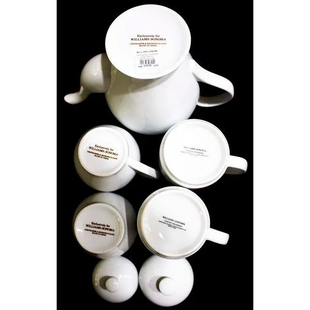Contemporary Williams-Sonoma White Porcelain Coffee Service - Pot Mugs Creamer Sugar For Sale - Image 3 of 4
