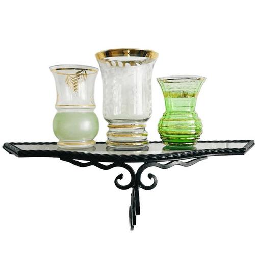 Vintage Wrought Iron and Glass Wall Console, 1960s For Sale - Image 4 of 8