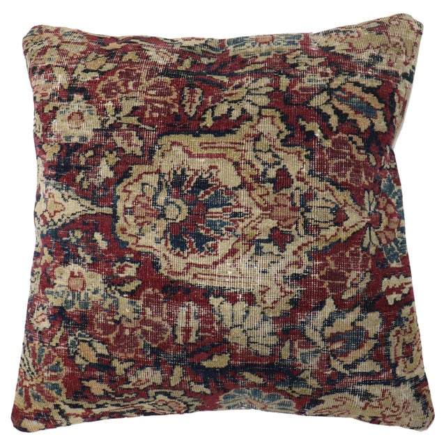 Pillow made from a 19th century Persian Kerman rug. Fill insert and zipper closure provided Measures: 17" x 17".