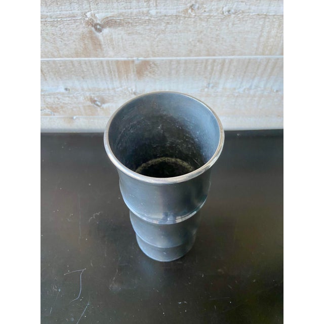 1970s Mid-Century Modern Italian Sculptural Aluminium Vase, 1960s For Sale - Image 5 of 8