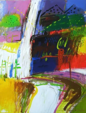 Large Kim, Myung-Sik Mountains, 58 X 44 In.