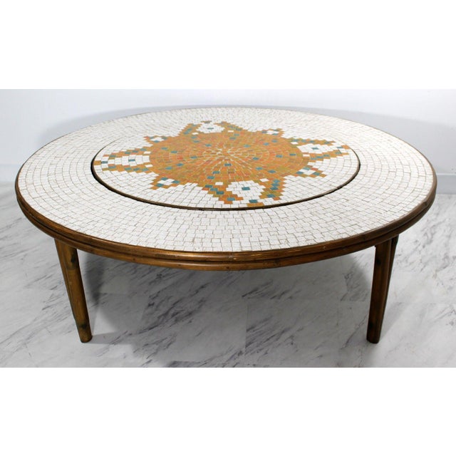Mid Century Modern Round Mosaic Tile Coffee Table Chairish