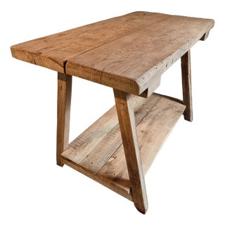 French Worktable in Beech, Chestnut and Oak, France, 1940s For Sale