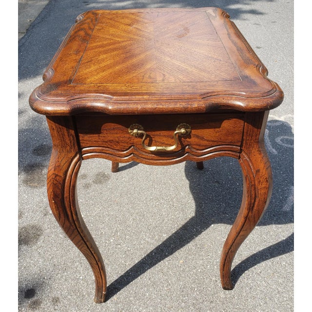 Brown Hammary Furniture Dark Oak Side Table For Sale - Image 8 of 8
