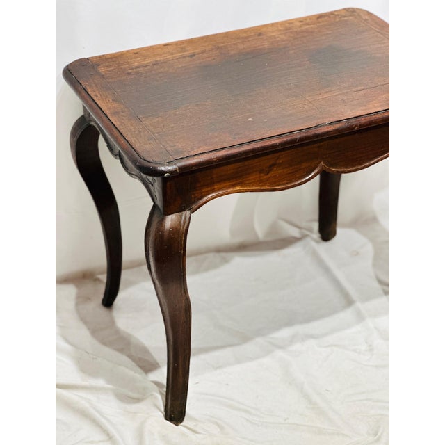 French Provincial Antique C. 1800 French Cherry Provincial Work Table For Sale - Image 3 of 12