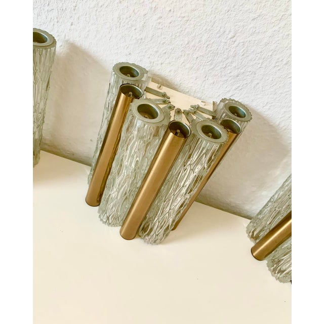 Metal Vintage Crystal Glass Wall Lamp from Kaiser Leuchten, 1960s For Sale - Image 7 of 12