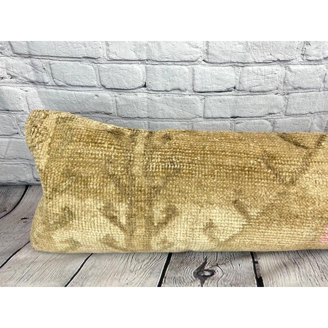 1960s 12 x 46 Lumbar Rug Pillow Turkish Tapestries Turkish Pillow Cushion Cover For Sale - Image 5 of 7