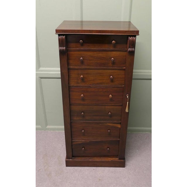Tall Victorian Wellington Chest Filing Cabinet For Sale - Image 3 of 9