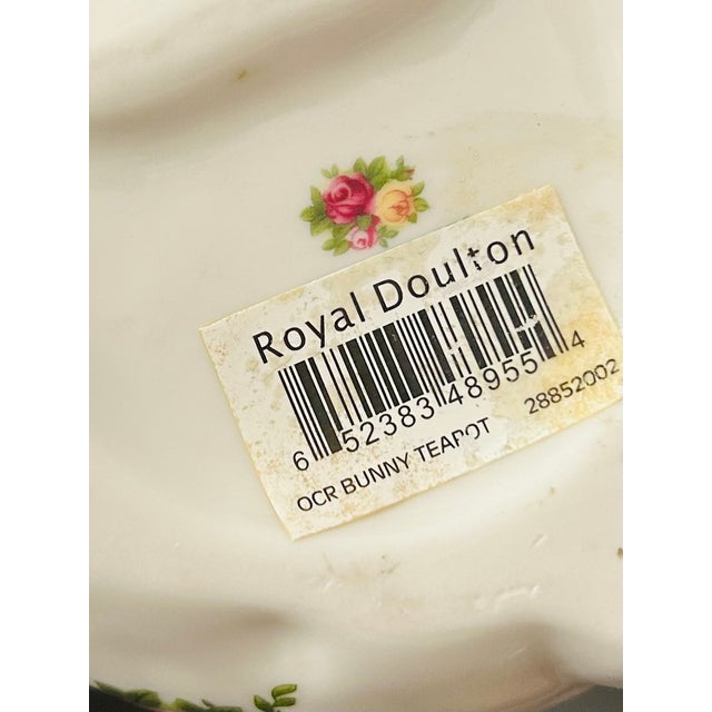 Vintage Royal Doulton for Royal Albert Old Country Roses Bunny Teapot – Fine Bone China Rabbit Teapot For Sale - Image 10 of 13