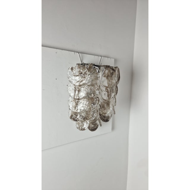Mid-Century Modern Wall Lamp in Iron and Murano Glass from Manifattura Di Murano For Sale - Image 3 of 11