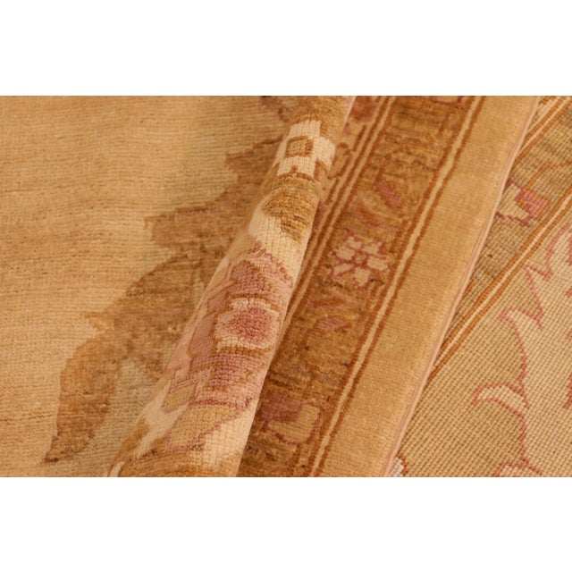 Textile Oriental Ziegler Gold Brown Hand-Knotted Wool Rug - 10'1'' X 14'0'' For Sale - Image 7 of 8
