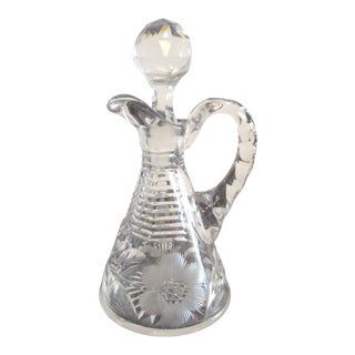 Mid 19th Century American Cut Glass Cruet For Sale