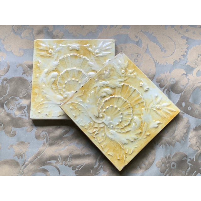 Late 19th Century American High Victorian Tile: Cambridge Tile Works C1850 - Sunny Yellow Glaze For Sale - Image 5 of 10