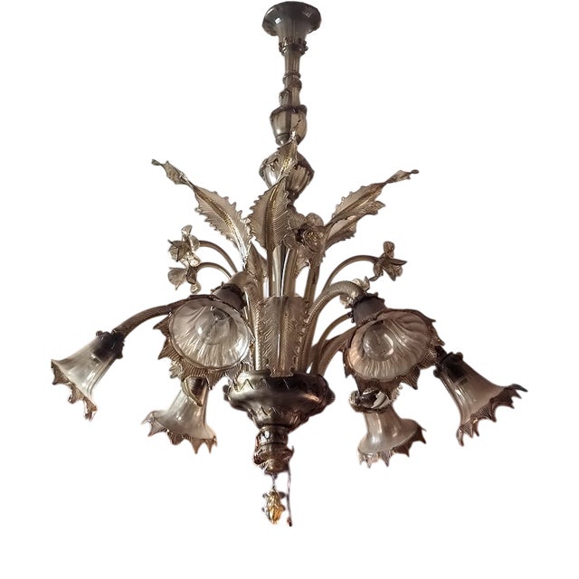 Murano Glass Chandelier, Italy, 1930s For Sale