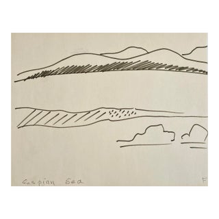 1960s Frank Wallace Caspian Sea Modern Drawing For Sale