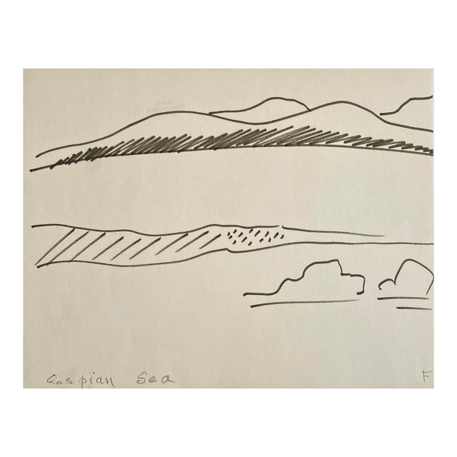 1960s Frank Wallace Caspian Sea Modern Drawing For Sale