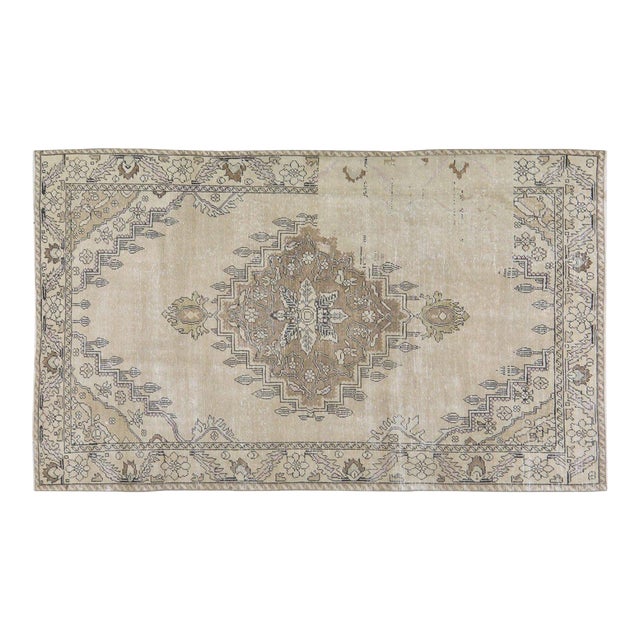 Vintage Turkish Anatolian Hand Knotted Wool Rug, 4'10''x8'4'' For Sale
