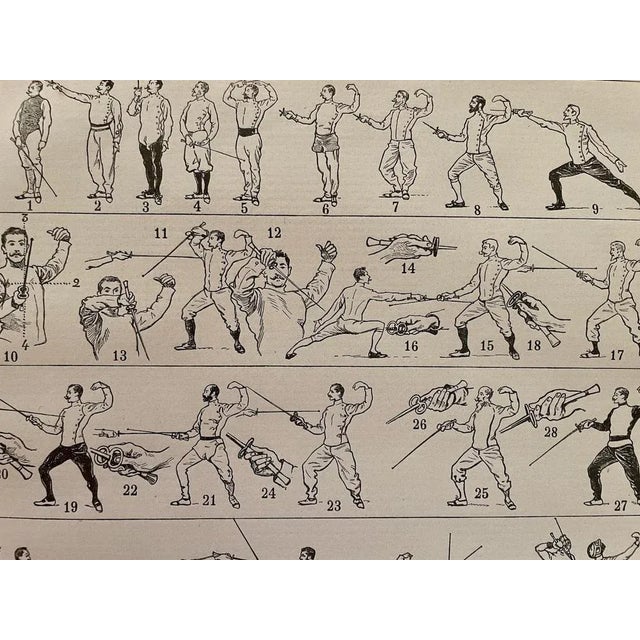 Frédéric Régamey, Fencing, 1900, Lithographic Engraving For Sale - Image 4 of 5