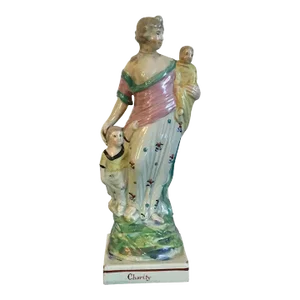 Early 19th Century English George III Staffordshire Pearlware Figure of Charity