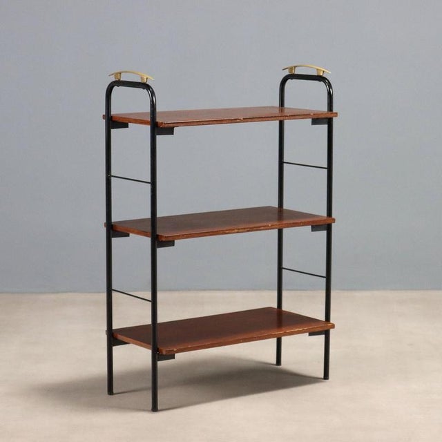 Brown Small Vintage Bookcase, 1960s For Sale - Image 8 of 8