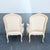 Cream Vintage Cream and White French Provincial Lounge Chairs - A Pair For Sale - Image 8 of 9