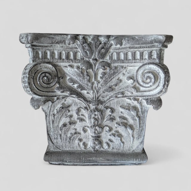 Vintage Neoclassical Corinthian Capital Column Decorative Wall Brackets- A Pair For Sale - Image 4 of 12