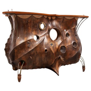 Surrealistic Bar with Glass Lens and Fish Decor, 1980s For Sale