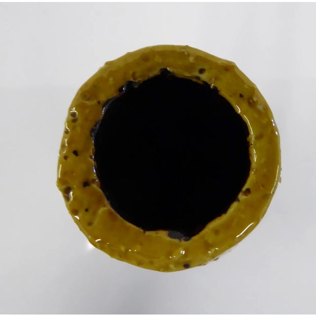 1940s Gunnar Nylund for Röstrand Organic Modern Mustard Yellow Chamotte Vase For Sale In Miami - Image 6 of 13