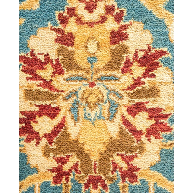 Contemporary Vintage Traditional Hand Knotted Wool Area Rug, Blue - 6'1" X 9'1" For Sale - Image 3 of 9