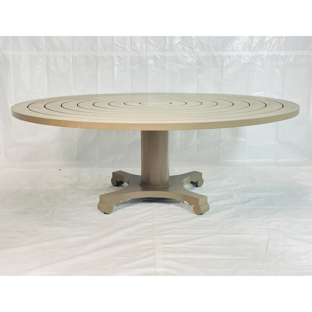 Modern McKinnon & Harris “Albemarle" Round Outdoor Dining Table in Cast Aluminum, Attributed For Sale - Image 3 of 18